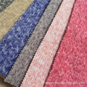 Soft Touch Colorful Polyester Waffle Weave Boucle Fabric